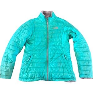 The North Face Jacket Girls‎ Large 14-16 Reversible Fleece Fuzzy Outdoors Hiking